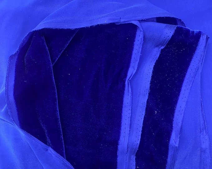 Royal blue Silk rayon velvet solid fabric 45” clothing drapery dresses yard