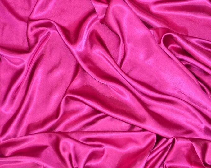 Fuchsia charmeuse silky soft polyester fabric  60" wide