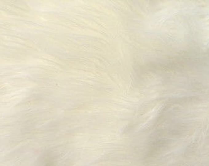 Ivory Mongolian faux fur fabric per yard