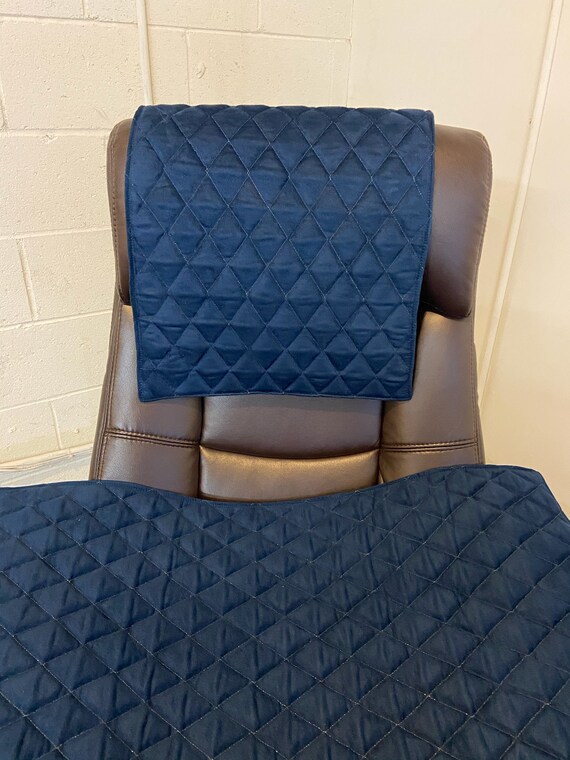14x30 Suede Navy Quilted Suede Backed Sofa Loveseat Chaise