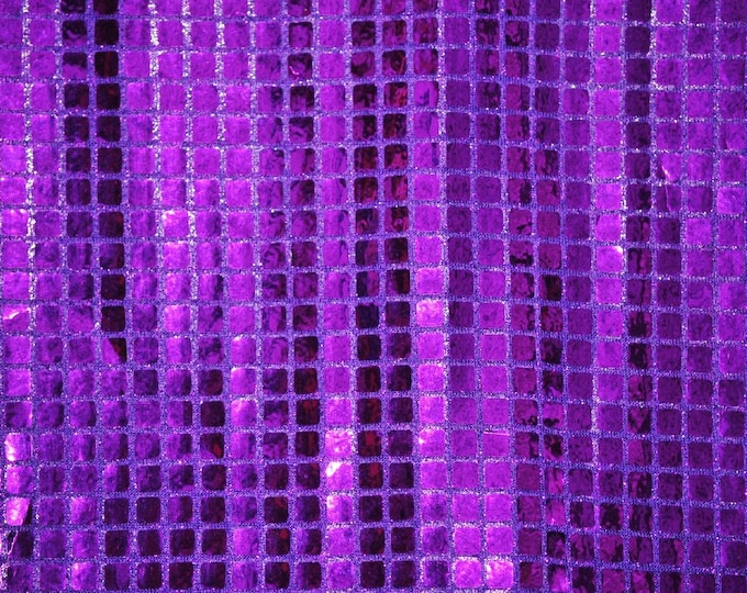 Purple  Square Sequin Drapery Fabric by the yard