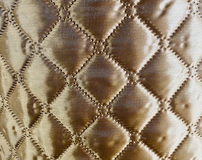 Gold Satin Quilted 1” Fabric | Luxury Upholstery, Headboards, Panels, Home Décor, Crafts by the Yard