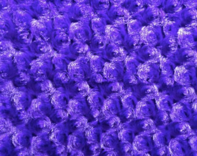 Purple Rosebud minky soft fabric BY THE YARD 60" Wide