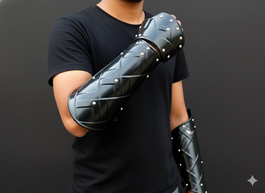 Dark Steel Arms Bracers | Medieval Knight Forearm Guards | Durable LARP ...