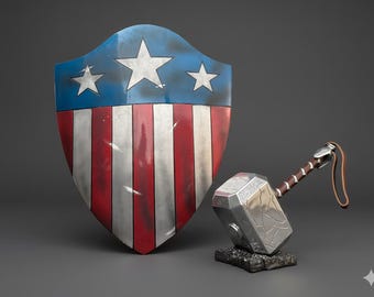 Damage First Avenger Shield | Damage Thor Hammer | Avenger Eng Game | Damage Shield And Damage Hammer | Best Gift Halloween