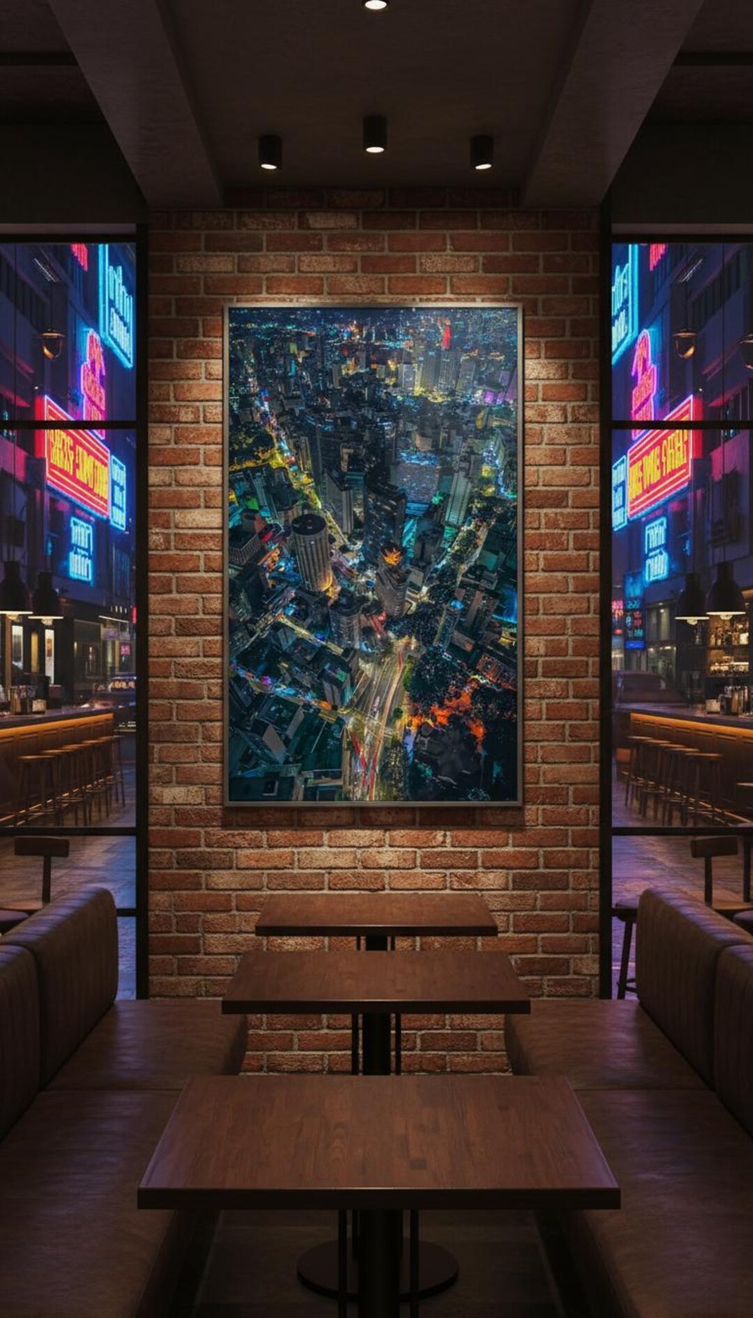 City Nightscape Photography Print | Urban Skyline Poster (digital ...