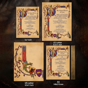Medieval Wedding Invitation | Printable A4 Vintage Royal Invitation | Editable Canva Template | image 9