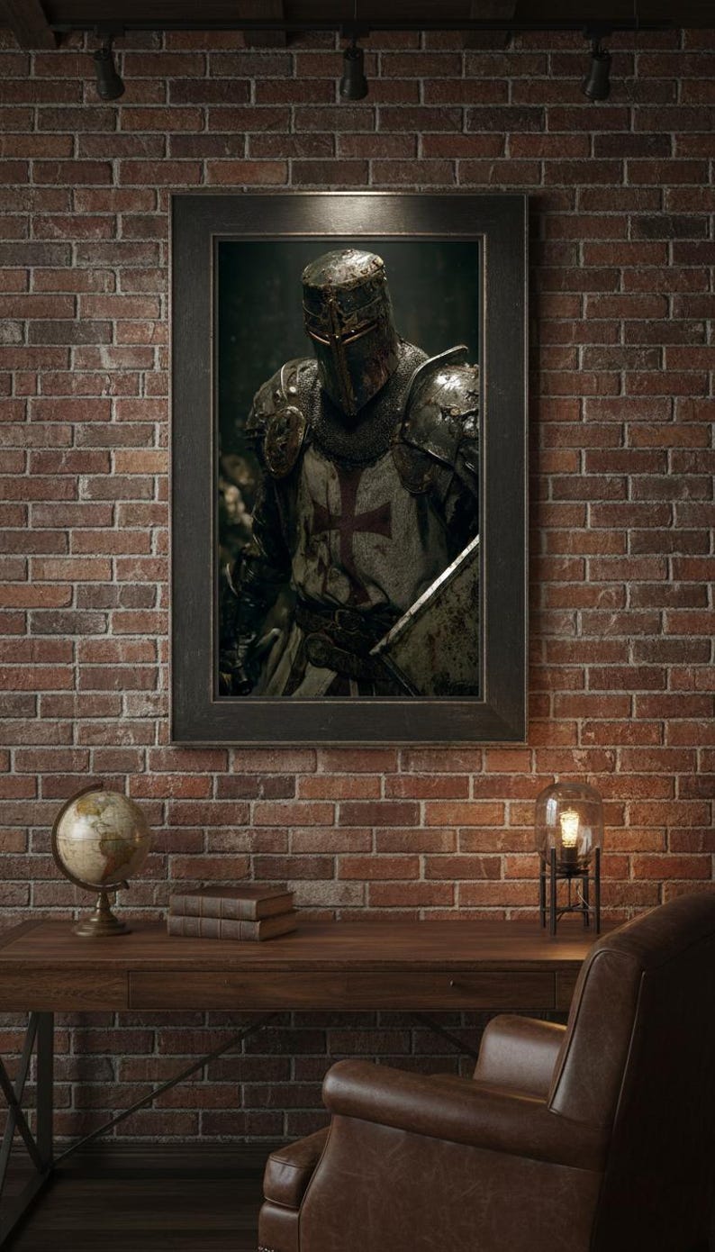 Templar Knight Printable Wall Art | Gothic Medieval Crusader ...