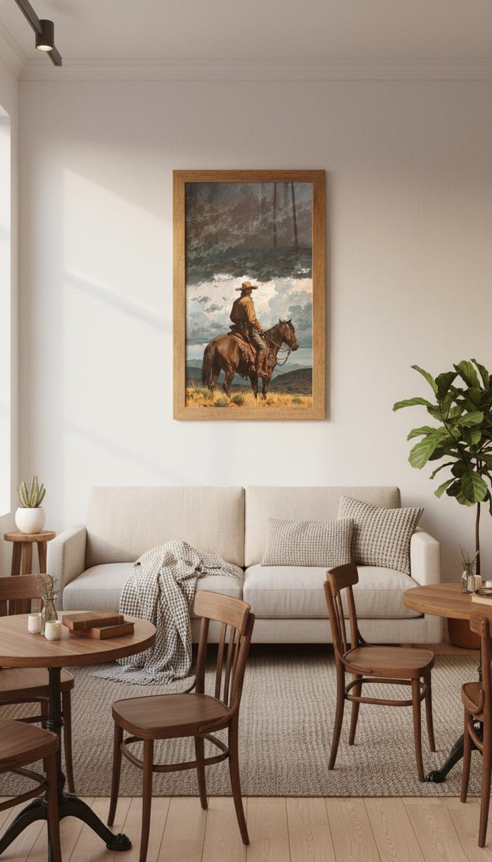 Vintage Cowboy on Horse Art Print | Farmhouse Home Decor (digital ...