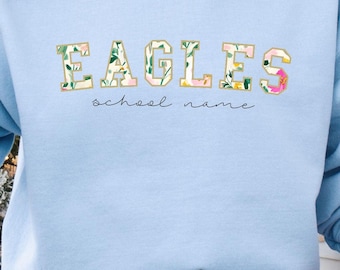 Custom School Mascot Sweatshirt, Retro Team Spirit Shirt, Game Day Crewneck, Personalized School Name, Football Mom Gift Idea