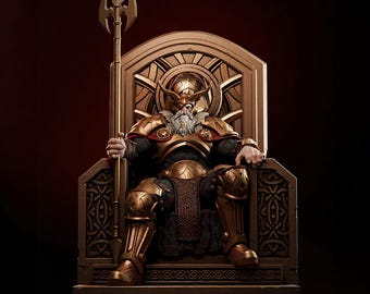 Allfather War God 3D Print Figurine | Norse Myth Warrior Statue (STL File)