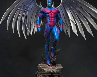 Metal Wing Warrior STL | 3D Print Figurine Angelic Muscle Fighter | Printable Stl Sky Hunter Model | Display Titan
