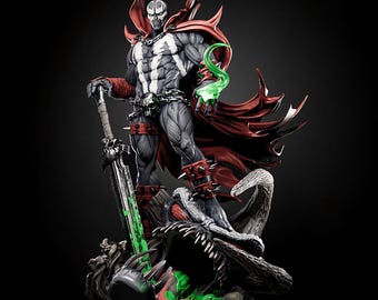 Hellborn Shadow Antihero STL | 3D Print Figurine Dark Muscle Avenger | Printable Stl Infernal Cloak Warrior Statue
