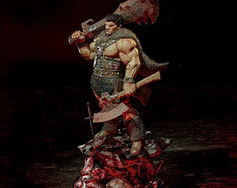 Horned War Demon STL | 3D Print Dark Fantasy Brute Statue