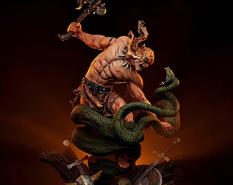 Jaguar God Warrior STL – Mythical Beast Guardian 3D Print Figurine Statue