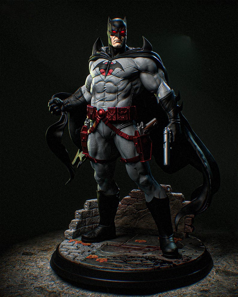 Dark Night Vigilante STL | 3D Print Figurine Armored Muscle Hero ...