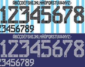 Argentina 2022 Football Nameset AI File - Retro Font - Instant Download