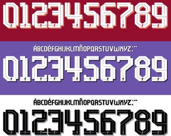 Liverpool 2023-2024 UCL / カップ フォント ネームセット AI ファイル - レトロ フォント - インスタントダウンロード