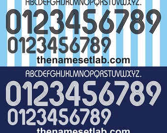 Argentina 2006 Football Nameset AI File - Retro Font - Instant Download