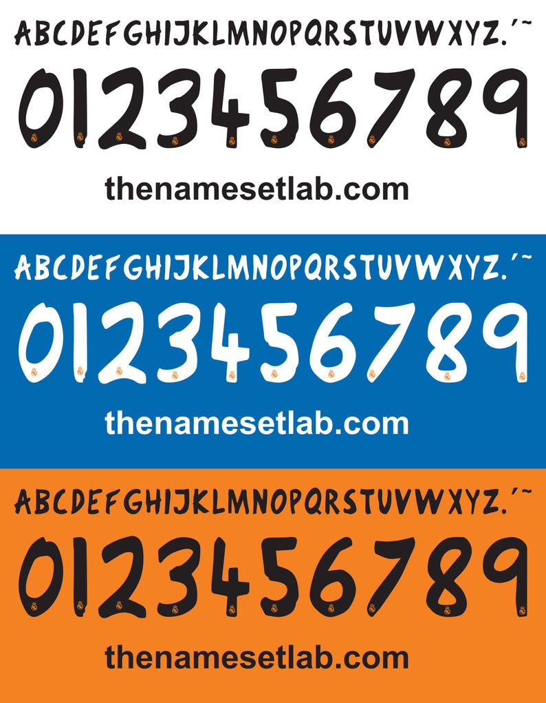 R Madrid 2013-2014 Nameset AI File - Retro Font - Instant Download image 1