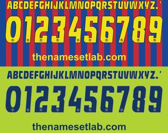 Barcelona 2005-2006 Nameset AI File - Retro Font - Instant Download