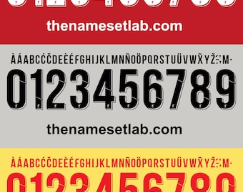 Liverpool 2020-2021 UCL / Cup Font Nameset AI File - Retro Font - Instant Download