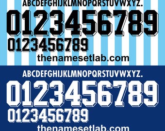 Argentina 1998 Football Nameset AI File - Retro Font - Instant Download