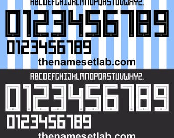 Argentina 2018 Football Nameset AI File - Retro Font - Instant Download