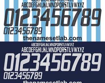 Argentina 2004 Football Nameset AI File - Retro Font - Instant Download