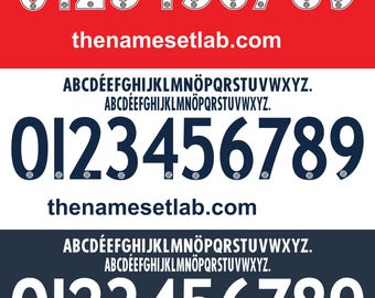 B Munich 2010-2011 Nameset AI File - Retro Font - Instant Download