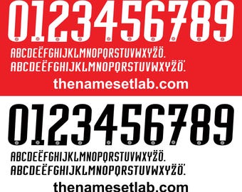 B Munich 2005-2007 Nameset AI File - Retro Font - Instant Download