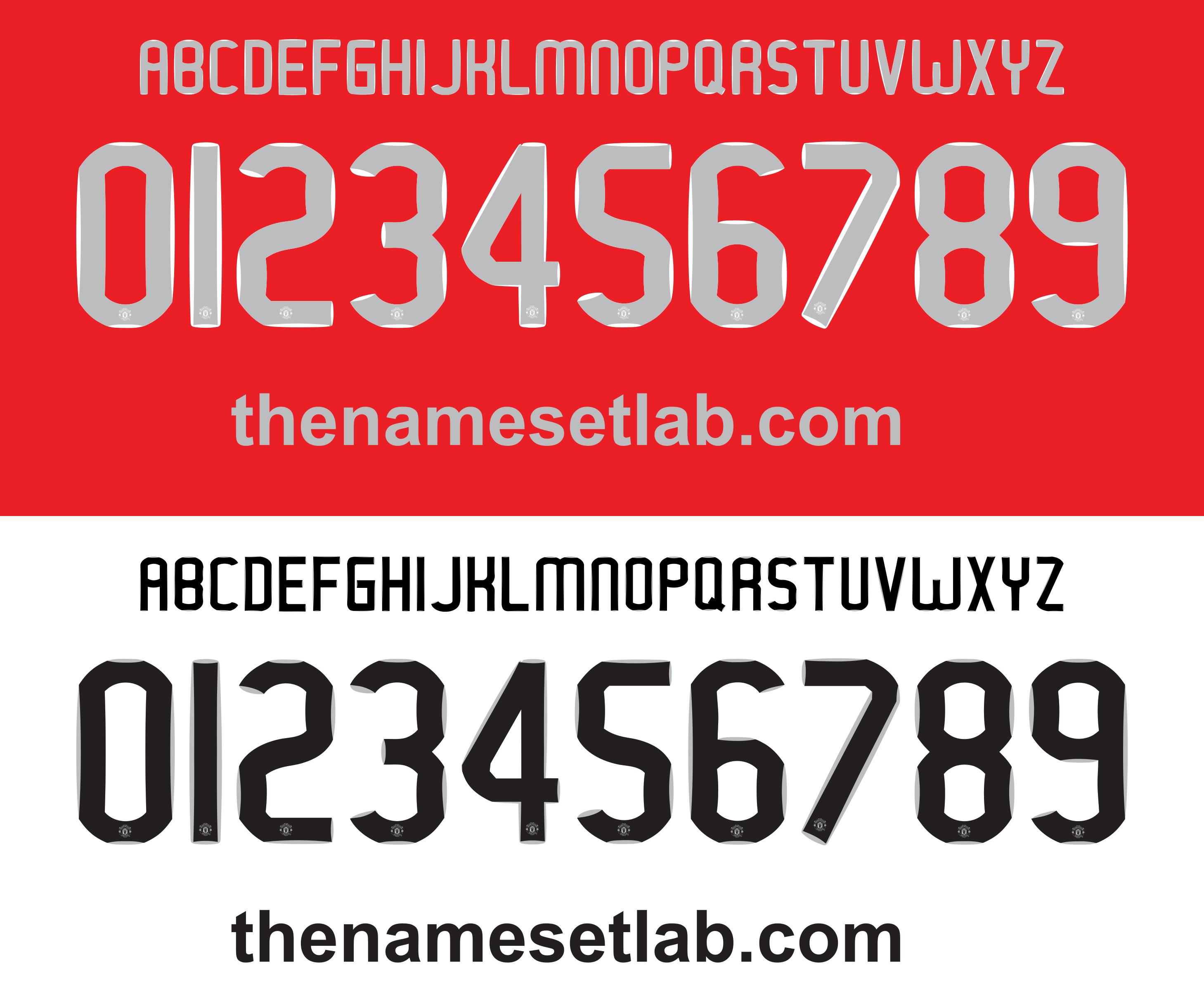 United 2007–2008 CL Nameset – AI Vector File – Retro Shirt Font