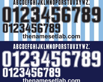 Argentina 1999-2001 Football Nameset AI File - Retro Font - Instant Download