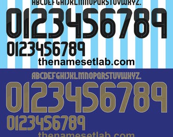 Argentina 2024 Football Nameset AI File - Retro Font - Instant Download