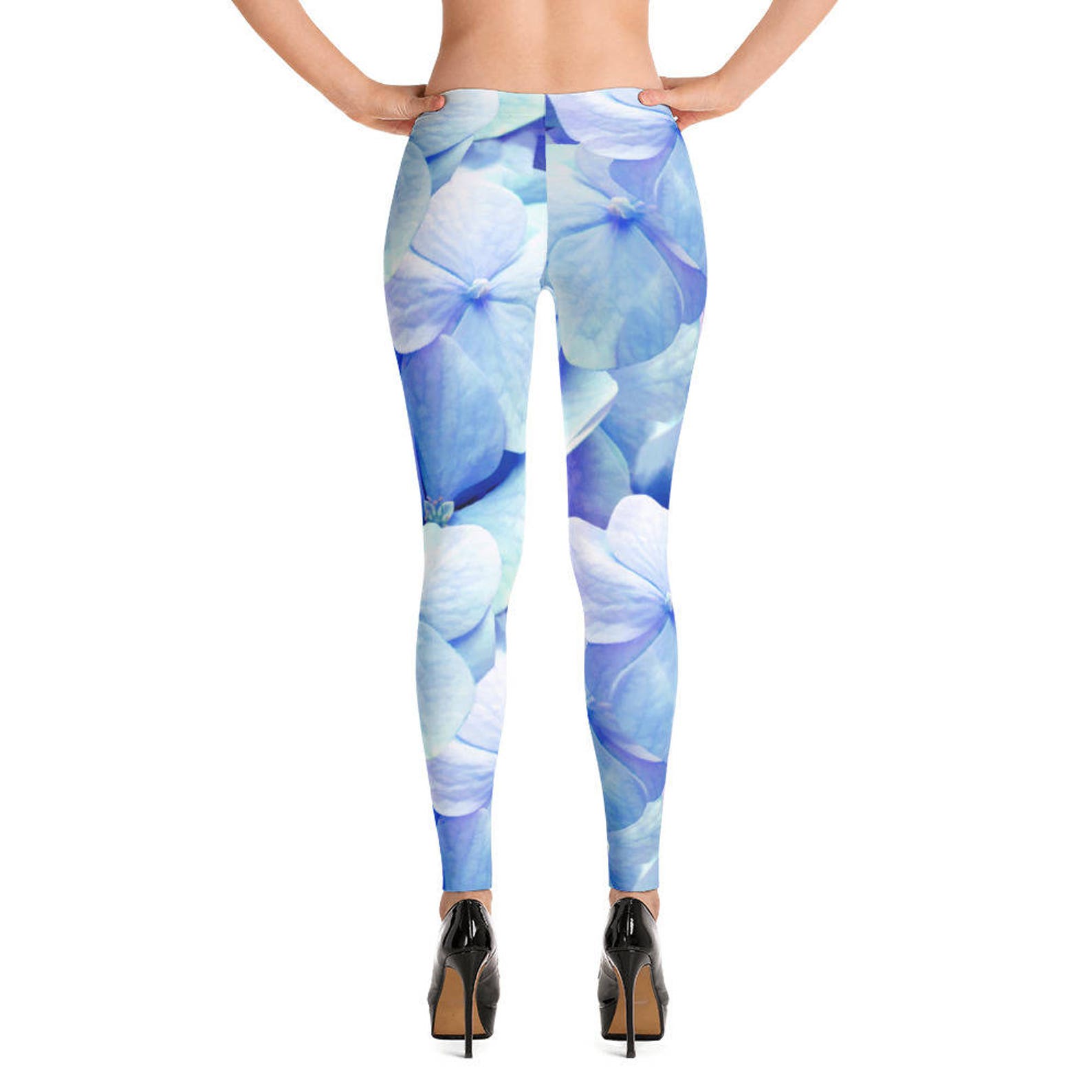 Blue Hydrangeas Leggings Exercise Pants Dancewear Running Etsy Italia