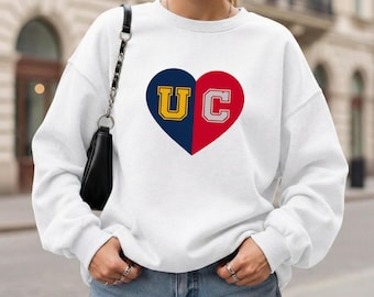 Personalized Split Heart Shirts, House Divided College Football Family Sweatshirt, Two Teams Football Hoodie