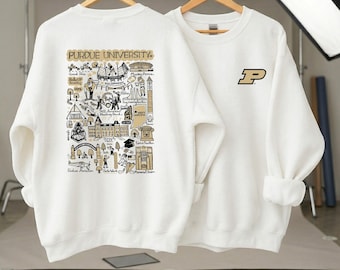 Custom College Hand Sketched Shirt, Personalized University Sweatshirt, Retro Game Day Apparel