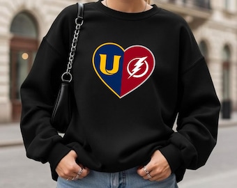 Personalized Split Heart Shirts, House Divided College Football Family Sweatshirt, Two Teams Football Hoodie