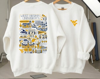 Custom College Hand Sketched Sweatshirt, Personalized University Sweatshirt, Vintage Alumni Gift