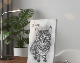 Cat art print, custom pet portrait, cat portrait, custom pet gift, cat painting, puppy drawing, custom dog portrait, drawing from photo