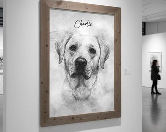 Dog art print, custom pet portrait, custom pet gift, dog painting, cat portrait, puppy drawing, custom dog portrait, drawing from photo