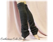 DANCE CRUSH Charcoal Leg warmers knit legwarmers dance yoga pilates ballet leggings knit leg warmers popcorn knit Catherine Cole Studio LW02