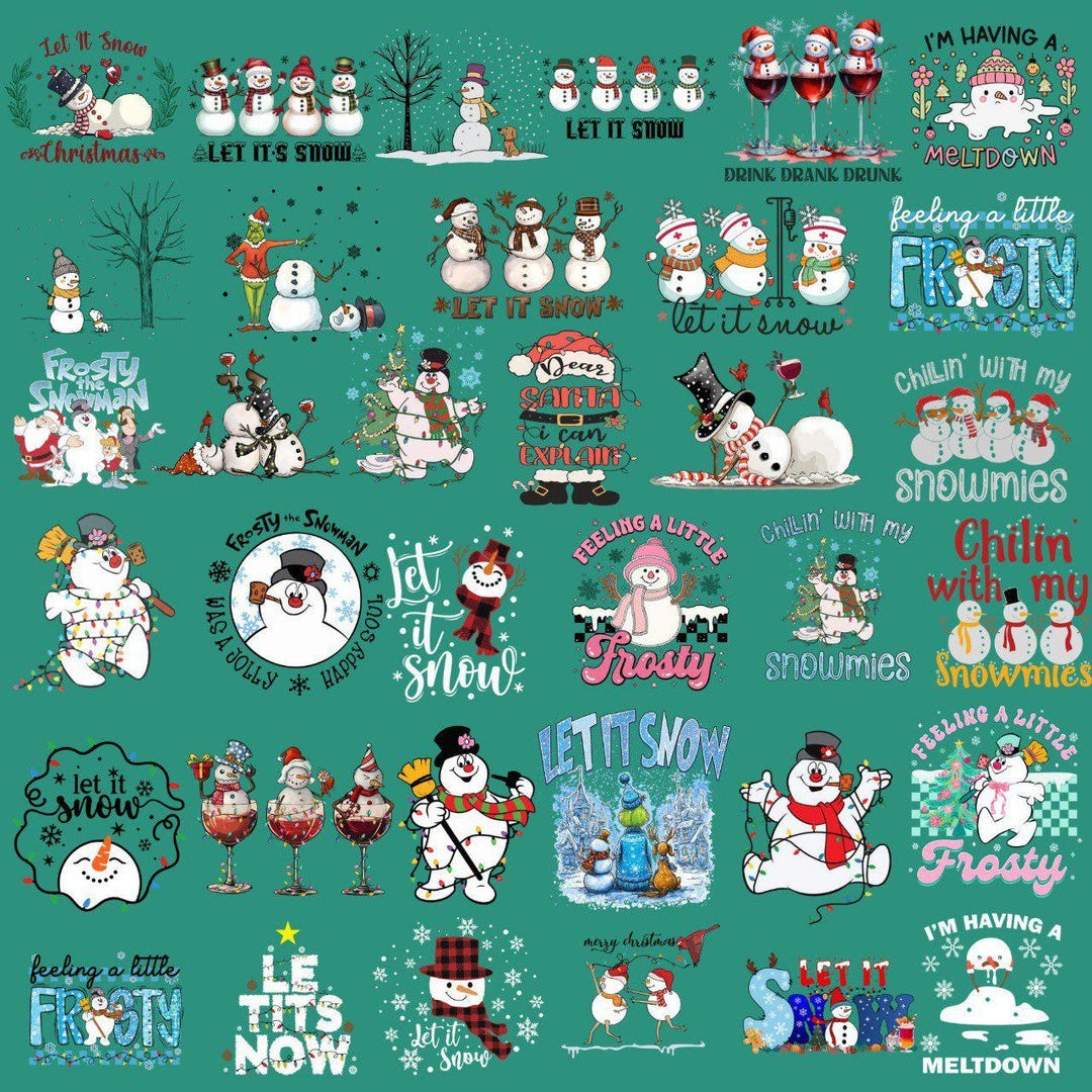 60 Snowman PNG - SVG Set – Festive Winter Holiday Designs - Etsy