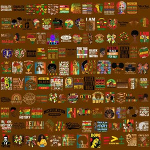 250+ Black History PNG SVG Bundle | Black History Month Clipart | Afro African American Quotes | Cricut Silhouette Digital Download