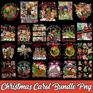 May include: A selection of Christmas-themed PNG graphics featuring characters from The Muppets. Designs include Kermit the Frog, Miss Piggy, and other Muppet characters in festive scenes with text like "Christmas Carol" and "Merry Christmas."