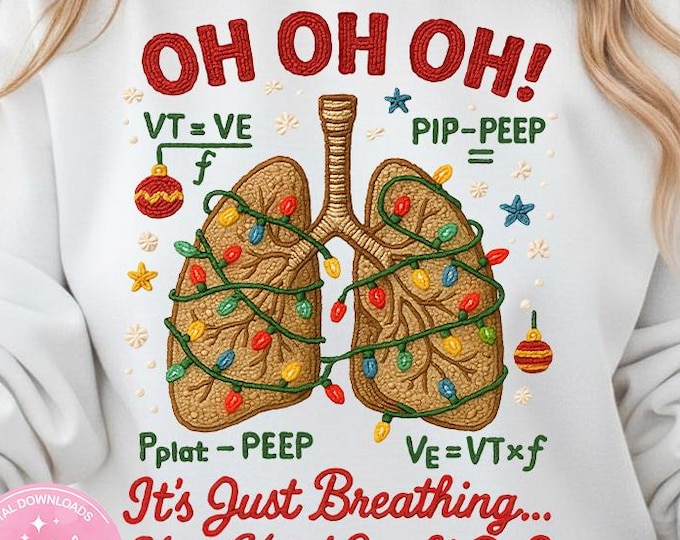 Respiratory Therapist Christmas PNG, Holiday Nurse Clipart, Medical Xmas Sublimation Design, Instant Download