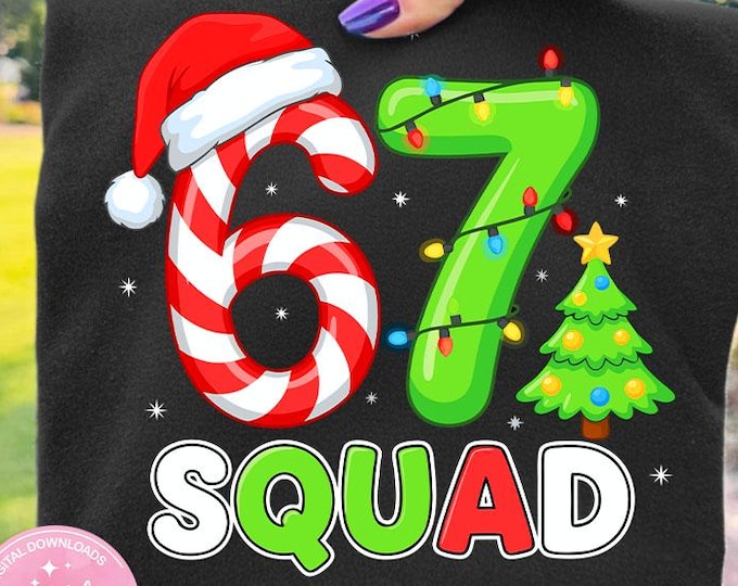 Six Seven Christmas PNG Digital Download, Funny Viral Meme