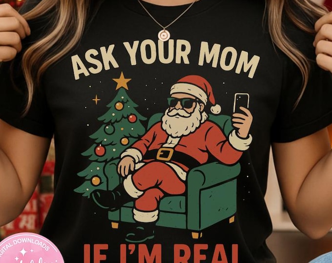 Funny Santa PNG, Snarky Christmas Quote Clipart (Instant Download)