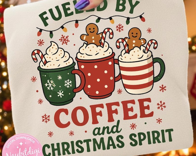 Coffee Christmas PNG, Holiday Mug Clipart (Instant Download)