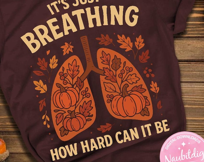 Respiratory Therapist Fall Lung PNG, Autumn Medical Clipart, Health Worker Design, Instant Download